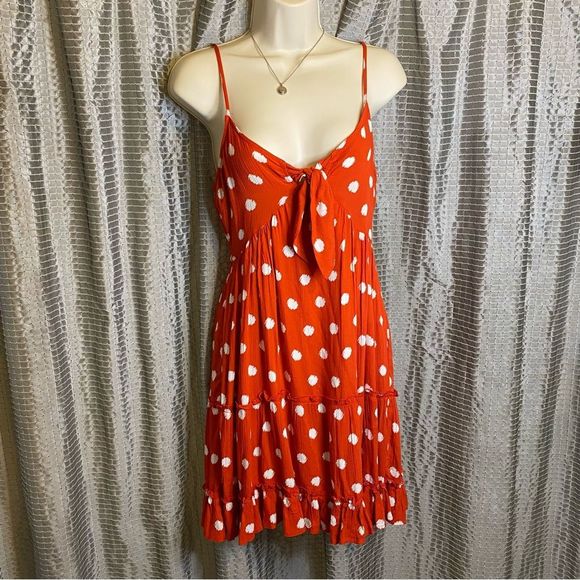 Band of Gypsies Dresses & Skirts - Band of Gypsies Red with White Polka Dot Dress Size Medium